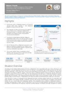 Malawi: Floods Department of Disaster Management Affairs (DoDMA) United Nations Office of the Resident Coordinator Situation Report No. 6 (as of 03 February 2015)