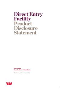 Direct Entry Facility Product Disclosure Statement