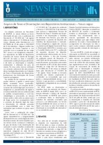 Newsletter – – Repositório Científico do IPCB  Copyright © Instituto Politécnico de Castelo Branco