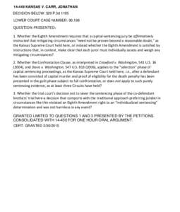 Legal procedure / Capital punishment in Texas / Oregon v. Guzek / United States Supreme Court cases involving mental health / Law / Case law / Juries