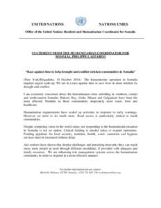 UNITED NATIONS  NATIONS UNIES Office of the United Nations Resident and Humanitarian Coordinator for Somalia