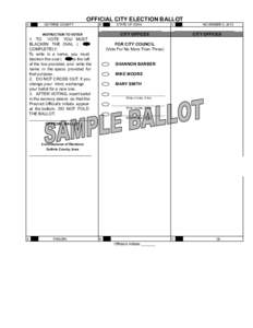 OFFICIAL CITY ELECTION BALLOT A GUTHRIE COUNTY  B