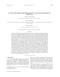 Colloidal chemistry / Cirrus cloud / State functions / Particle-size distribution / Precipitation / Temperature / Hurricane dynamics and cloud microphysics / Chemistry / Atmospheric sciences / Meteorology