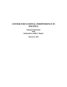 Financial statements / Balance sheet / Cash flow statement / Asset / Net asset value / Fixed asset / Generally Accepted Accounting Principles / Account / Fund accounting / Accountancy / Finance / Business