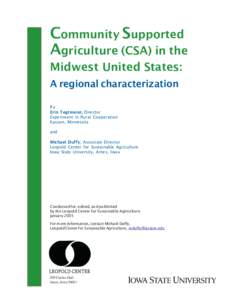 Community Supported Agriculture (CSA) in the Midwest United States: A regional characterization