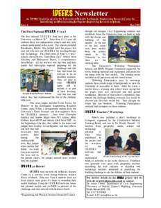 IDEERS Newsletter  An *EPSRC funded project by the University of Bristol’s Earthquake Engineering Research Centre for Introducing and Demonstrating Earthquake Engineering Research in Schools Issue 6 May 2002