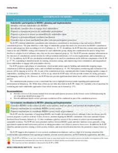 The first step for developing countries to access financing under the Readiness Mechanism of the World Bank Forest Carbon Partn