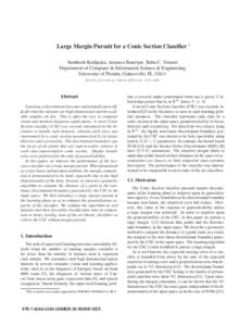 Large Margin Pursuit for a Conic Section Classifier