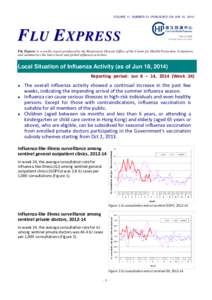 VOLUME 11, NUMBER 24 (PUBLISHED ON JUN 19, [removed]FLU EXPRESS Flu Express is a weekly report produced by the Respiratory Disease Office of the Centre for Health Protection. It monitors and summarizes the latest local and