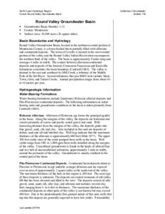 North Coast Hydrologic Region Covelo Round Valley Groundwater Basin Round Valley Groundwater Basin • •