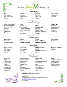 Microsoft Word - WINGS Spring 2014 Wish List (2)