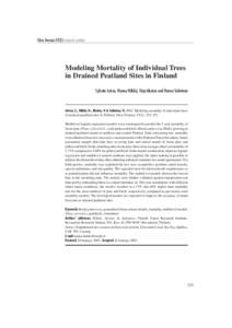 Silva Fennica[removed]research articles  Modeling Mortality of Individual Trees in Drained Peatland Sites in Finland Sylvain Jutras, Hannu Hökkä, Virpi Alenius and Hannu Salminen