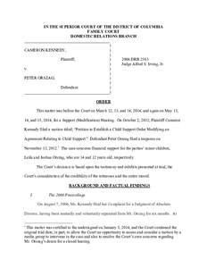 IN THE SUPERIOR COURT OF THE DISTRICT OF COLUMBIA FAMILY COURT DOMESTIC RELATIONS BRANCH __________________________________________ ) CAMERON KENNEDY,