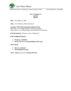 One World Trade Center, 121 SW Salmon St., Suite 210, Portland, OR[removed]Tel: [removed], Fax: [removed]UGCA Meeting VI Agenda