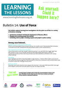 Learning the Lessons July[removed]LEARNING THE LESSONS  www.learningthelessons.org.uk