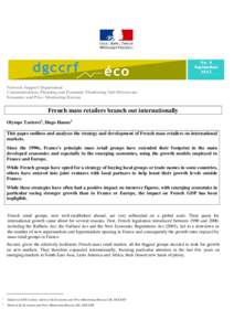 DGCCRF éco #6 - French mass retailers branch out internationally