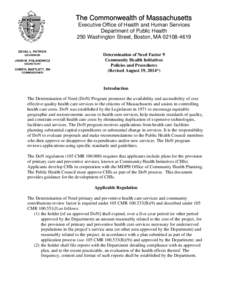 The Commonwealth of Massachusetts Executive Office of Health and Human Services Department of Public Health 250 Washington Street, Boston, MA[removed]DEVAL L. PATRICK GOVERNOR