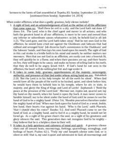 Page 1 of 10  Sermon to the Saints of God assembled at Topeka, KS: Sunday, September 21, 2014 [continued from Sunday, September 14, 2014] When under affliction, what does a godly, gracious, holy silence include? 1. A sig