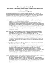 Annotated Bibliography for Anti_Masonic Exhibition_October_2009