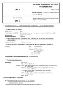 FICHE DE DONNEES DE SECURITE VITOGAZ FRANCE GPL c  Page 1 sur 12
