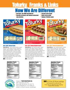 Soy protein / Turtle Island Foods / Soybean / Magnesium chloride / Wheat gluten / Calcium chloride / Food and drink / Meat substitutes / Tofu