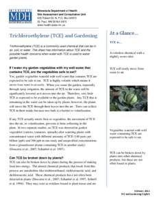 Trichloroethylene (TCE) and Gardening