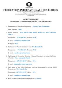 Chess / Sports / FIDE / Aiwo District / Outline of chess / Leisure