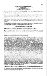 89 OCEAN COUNTY PLANNING BOARD PO Box[removed]Hooper Avenue Toms River, New Jersey[removed]Regular meeting, Wednesday, February 19,2014,6:00 PM, Engineering Conference Room, Third