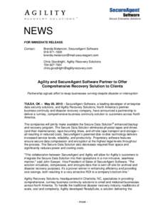 Microsoft Word - Agility SecureAgent Press Release REVISED - FINAL.doc
