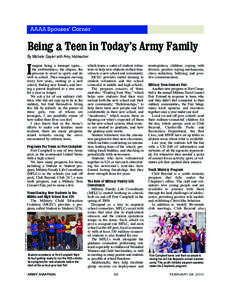 FEB 10 Section 2_June04.qxd[removed]:27 PM Page 38  AAAA Spouses’ Corner Being a Teen in Today’s Army Family By Michele Gayler with Amy Hutmacher