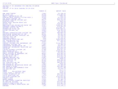 [removed]UAMS Open Checkbook UNIVERSITY OF ARKANSAS FOR MEDICAL SCIENCES CAPITAL