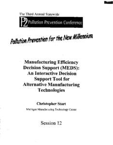 The Third Annual Statewide  Manufacturing Efficiency Decision Support (MEDS): An Interactive Decision Support Tool for