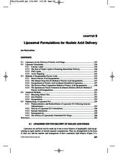 Gene delivery / Liposome / Laboratory techniques / Lipid bilayer / Stable nucleic acid lipid particle / Polyethylene glycol / Cell membrane / Lipofection / Lipid / Biology / Membrane biology / Molecular biology