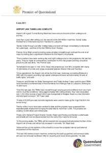 Microsoft Word - 110607_Final TBM breakthrough Sandy_Govt media release_APPROVED