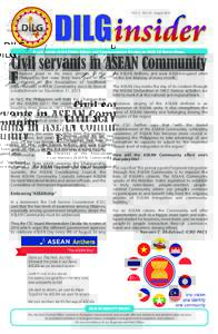 VOL.4 - NOAugustA publication of the Public Affairs and Communication Service on DILG LG Sector News Civil servants in ASEAN Community F