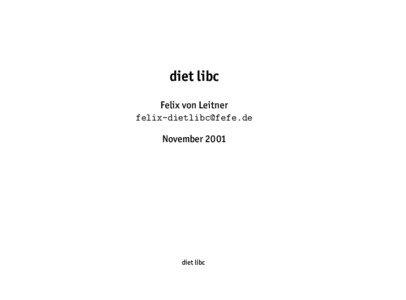 diet libc Felix von Leitner [removed]