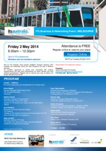 ITS Business & Networking Event | MELBOURNE  Attendance is FREE Friday 2 May30am – 12.30pm