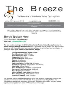 The  Breeze The Newsletter of the Goleta Valley Cycling Club po box 1547 goleta ca 93116