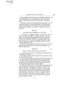 ø7¿  STANDING RULES OF THE SENATE (d) The legislative, the executive, the confidential legislative proceedings, and the proceedings when sitting as a Court of Impeachment, shall each be recorded in a separate