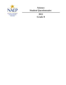 2011 NAEP Student Questionnaire: Science Grade 8