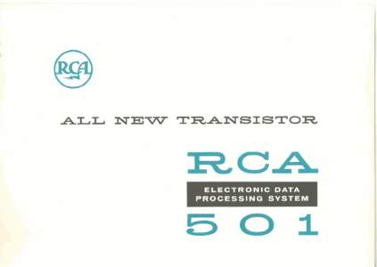 All new transistor RCA 501 Electronic Data Processing System, 1958