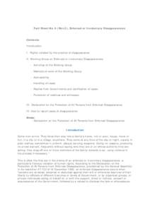 Fact Sheet No. 6 (Rev.2), Enforced or Involuntary Disappearances  Contents: Introduction I. Rights violated by the practice of disappearance II. Working Group on Enforced or Involuntary Disappearances