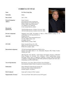 CURRICULUM VITAE Name Dr. Mirza Umair Beg  Nationality