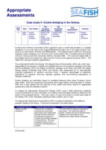 Appropriate Assessments Case study 4: Cockle dredging in the Solway Case Ref. 4