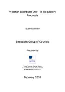 Victorian Distributor[removed]Regulatory Proposals Submission by  Streetlight Group of Councils