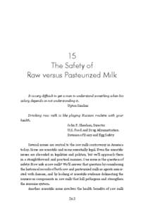 15 The Safety of Raw versus Pasteurized Milk