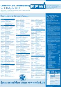 Lehrerfort- und -weiterbildung im 1. HalbjahrLandau | Luitpoldstraße 8 | T40 | F50  | www.efwi.de  Überregionale Veranstaltungen