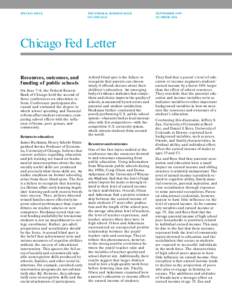 SPECIAL ISSUE  THE FEDERAL RESERVE BANK OF CHICAGO  SEPTEMBER 1999