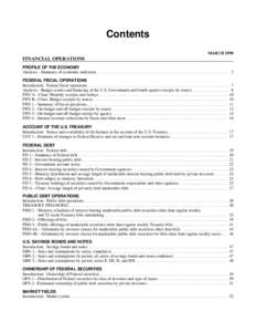 Contents MARCH 1998 FINANCIAL OPERATIONS PROFILE OF THE ECONOMY Analysis.--Summary of economic indicators . . . . . . . . . . . . . . . . . . . . . . . . . . . . . . . . . . . . . . . . . . . . . . . . . . . . . . . . . 