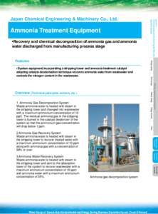 •Recovery and chemical decomposition of ammonia gas and ammonia water discharged from manufacturing process stage Natural energy Energy recovery